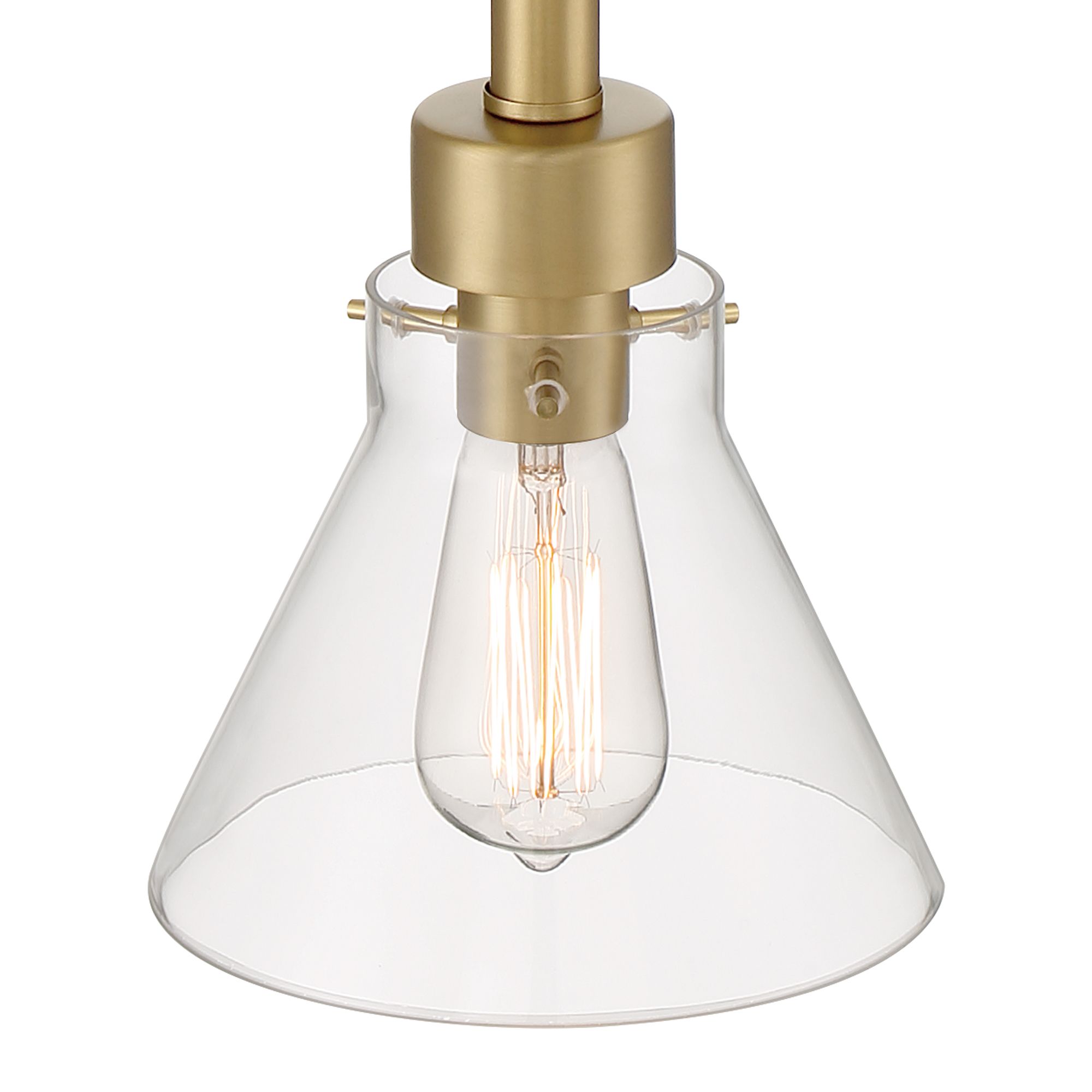 Image 3 Willow Creek 7 in. 1-Light Brushed Gold Contemporary Pendant Light more views