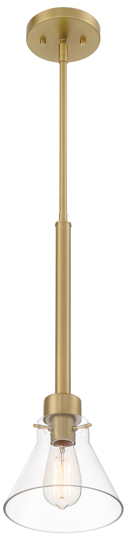 Image 6 Willow Creek 7 in. 1-Light Brushed Gold Contemporary Pendant Light more views