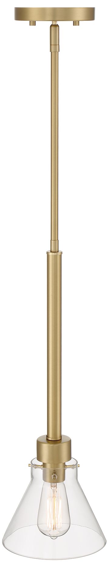 Image 7 Willow Creek 7 in. 1-Light Brushed Gold Contemporary Pendant Light more views