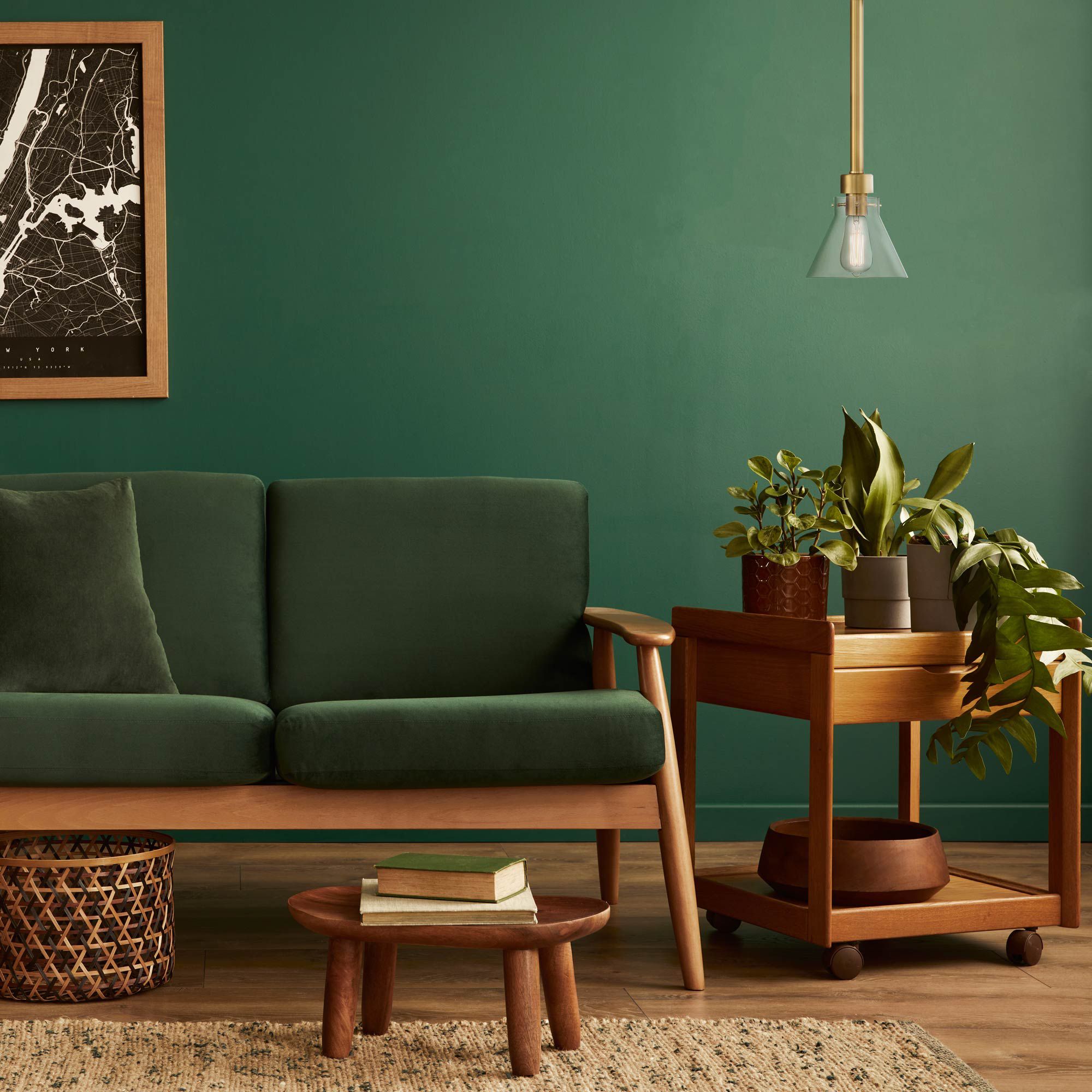 Willow Creek 7 in. 1-Light Brushed Gold Contemporary Pendant Light