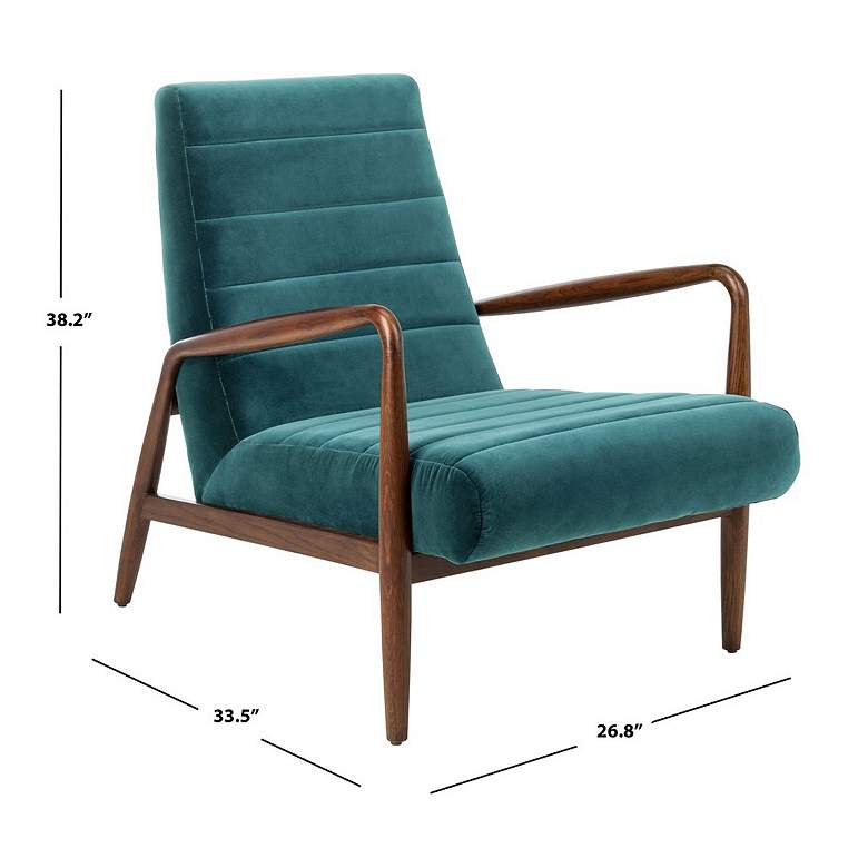 Willow Dark Teal Channel Tufted Arm Chair more views