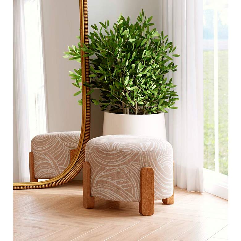 Image 6 Willow Khaki Swirl Accent Ottoman more views