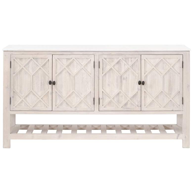 Image 1 Willow Media Sideboard, White Wash Pine, White Quartz
