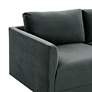 Willow Modular 104 3/4" Wide Charcoal Velvet Fabric Sofa in scene
