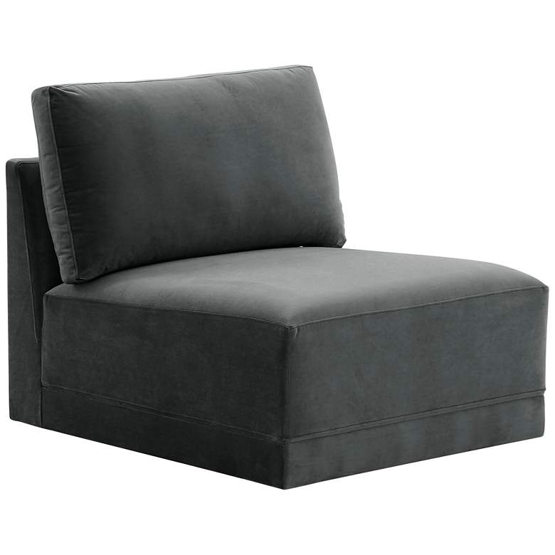 Image 1 Willow Modular Charcoal Velvet Fabric Armless Chair