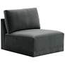 Willow Modular Charcoal Velvet Fabric Armless Chair