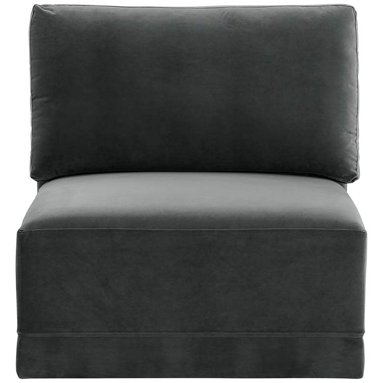 Image 2 Willow Modular Charcoal Velvet Fabric Armless Chair more views