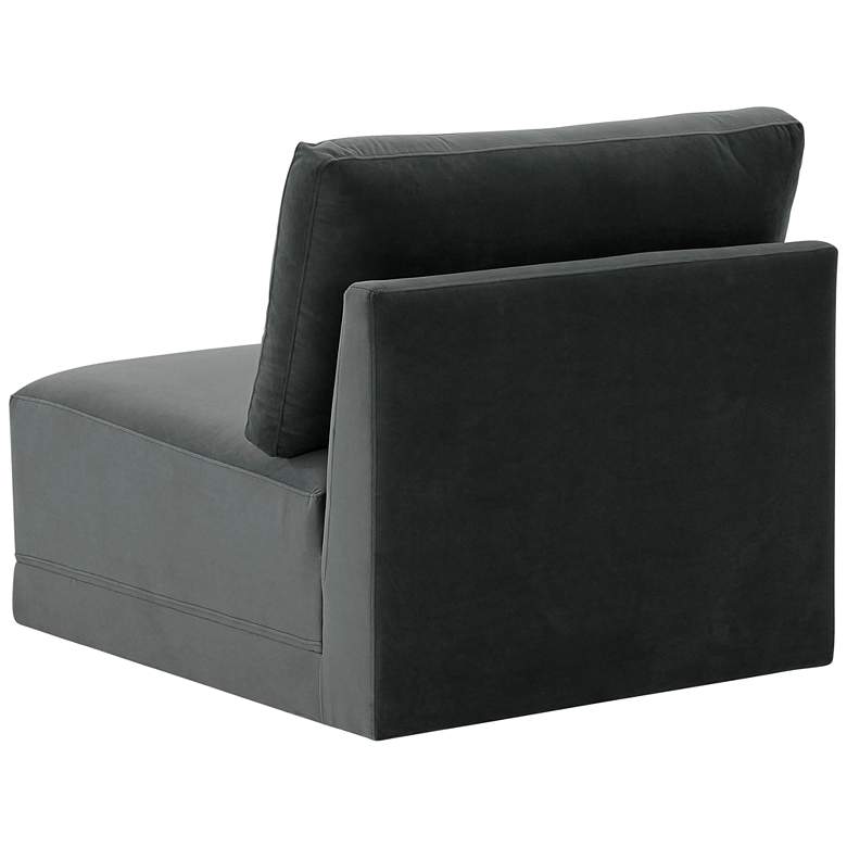 Image 3 Willow Modular Charcoal Velvet Fabric Armless Chair more views