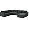 Willow Modular Charcoal Velvet Fabric Chaise Sectional