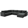 Willow Modular Charcoal Velvet Fabric Chaise Sectional in scene