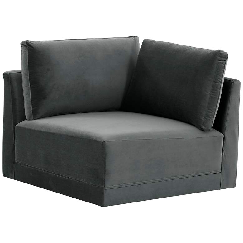 Image 1 Willow Modular Charcoal Velvet Fabric Corner Chair