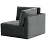 Willow Modular Charcoal Velvet Fabric Corner Chair