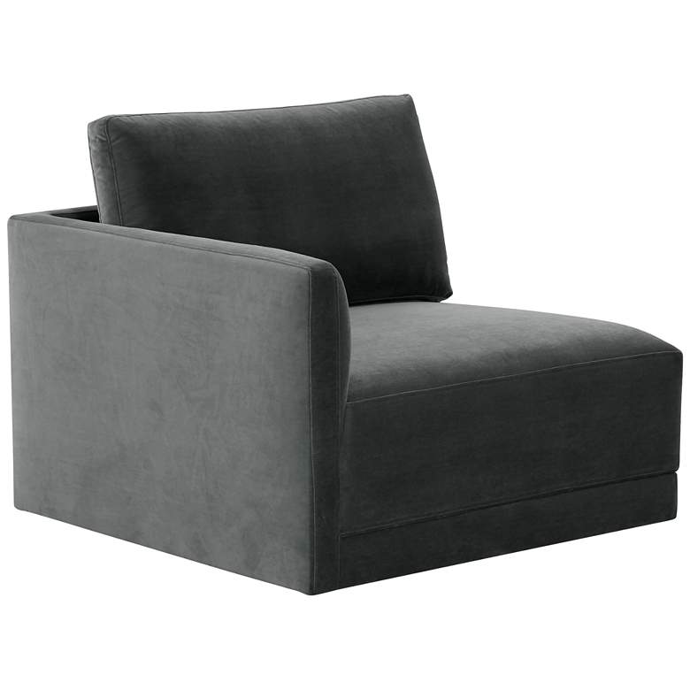 Image 1 Willow Modular Charcoal Velvet Fabric LAF Corner Chair