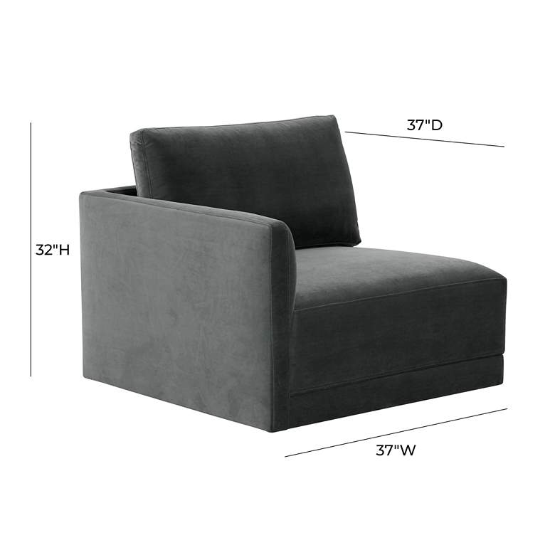 Image 5 Willow Modular Charcoal Velvet Fabric LAF Corner Chair more views