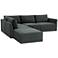 Willow Modular Charcoal Velvet Fabric LAF Sectional