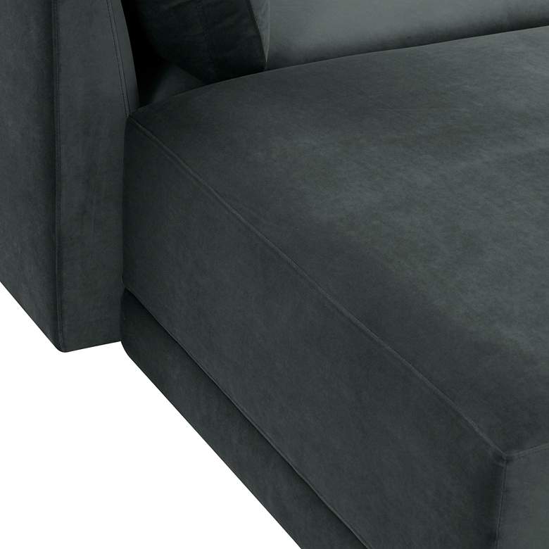 Image 3 Willow Modular Charcoal Velvet Fabric LAF Sectional more views