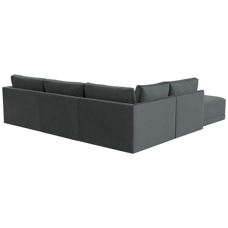 Image 5 Willow Modular Charcoal Velvet Fabric LAF Sectional more views