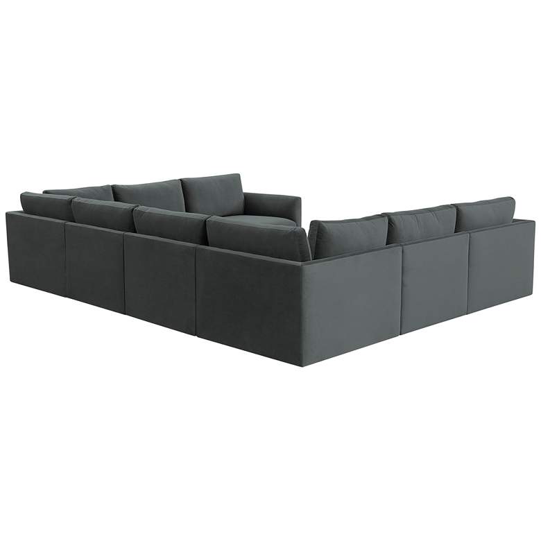 Image 5 Willow Modular Charcoal Velvet Fabric Large U-sectional more views