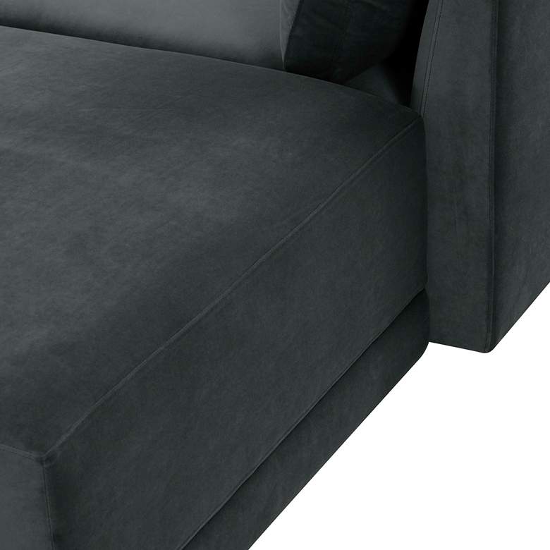 Image 3 Willow Modular Charcoal Velvet Fabric RAF Sectional more views