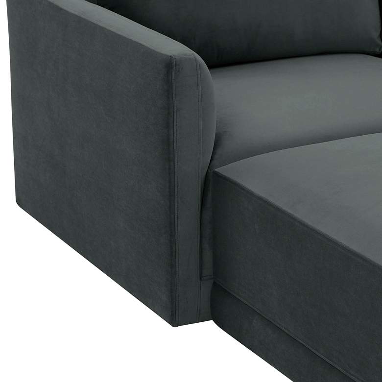 Image 3 Willow Modular Charcoal Velvet Fabric Sectional more views