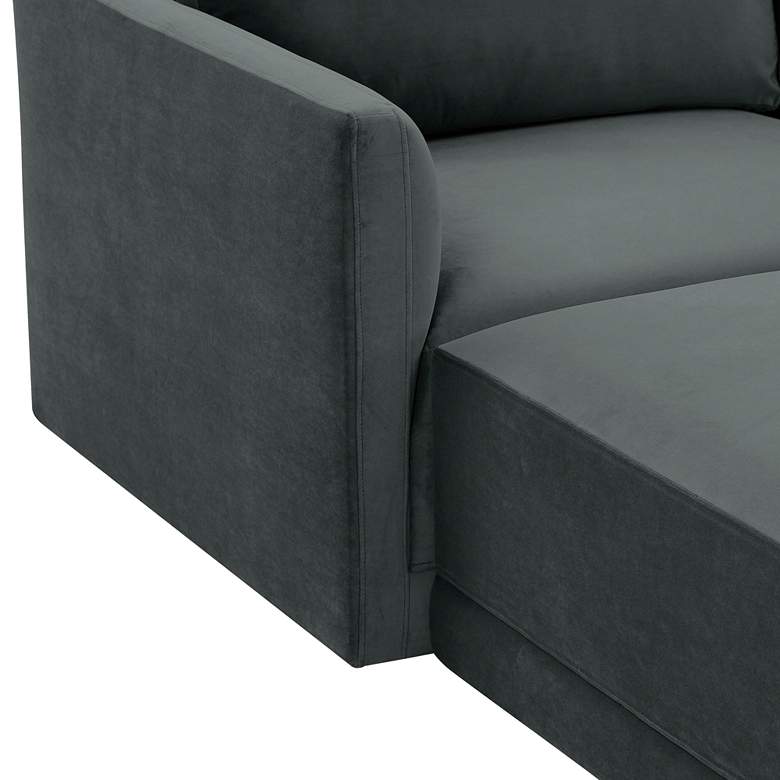 Image 3 Willow Modular Charcoal Velvet Fabric U-sectional more views