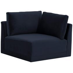 Willow Modular Navy Velvet Fabric Corner Chair