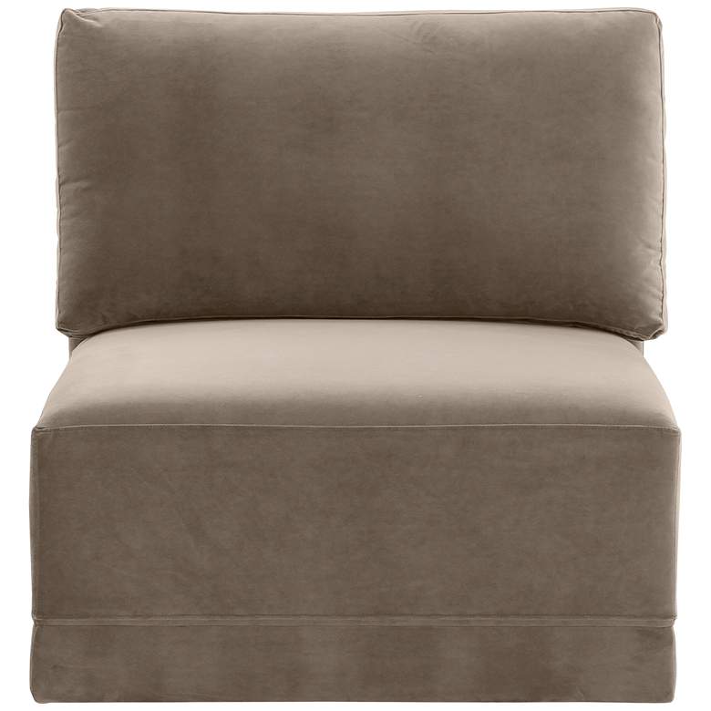 Image 2 Willow Modular Taupe Velvet Fabric Armless Chair more views