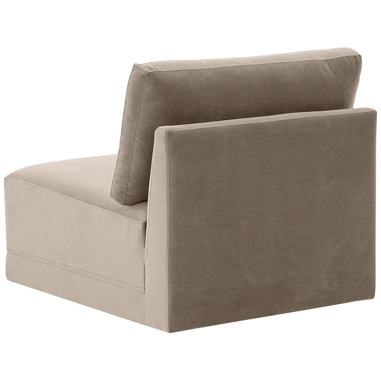 Image 3 Willow Modular Taupe Velvet Fabric Armless Chair more views