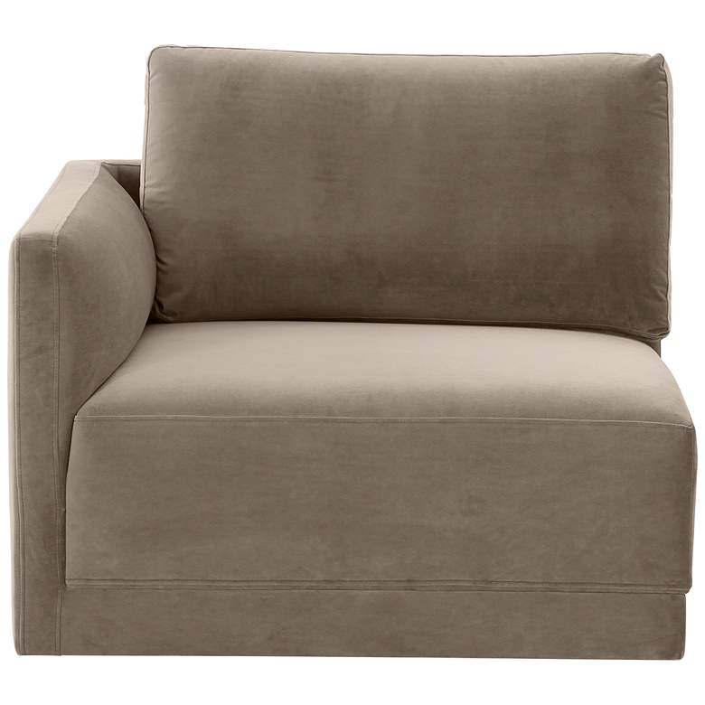 Image 2 Willow Modular Taupe Velvet Fabric LAF Corner Chair more views