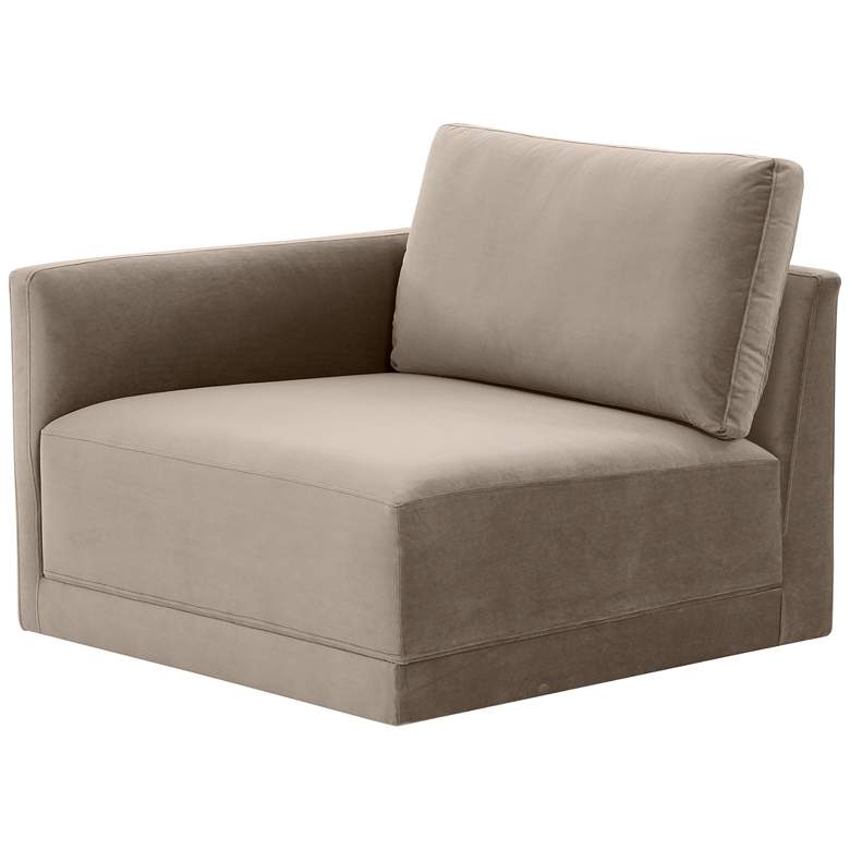 Image 3 Willow Modular Taupe Velvet Fabric LAF Corner Chair more views