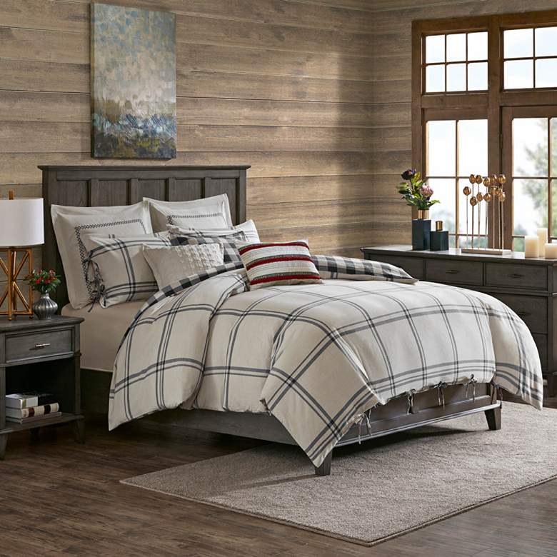 Image 1 Willow Oak Gray 8-Piece Queen Reversible Comforter Set