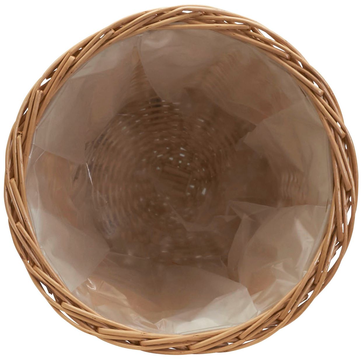 Image 5 Willow Wicker Waste Basket, Medium, Handwoven with Built-In Plastic Liner more views