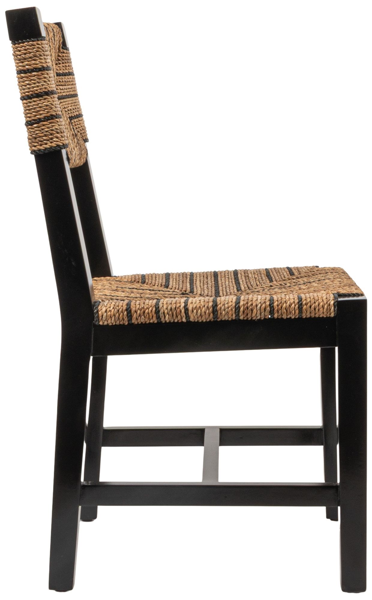 Image 7 Willowbrook Solid Wood and Rope Dining Chair, Black Set of 2 more views