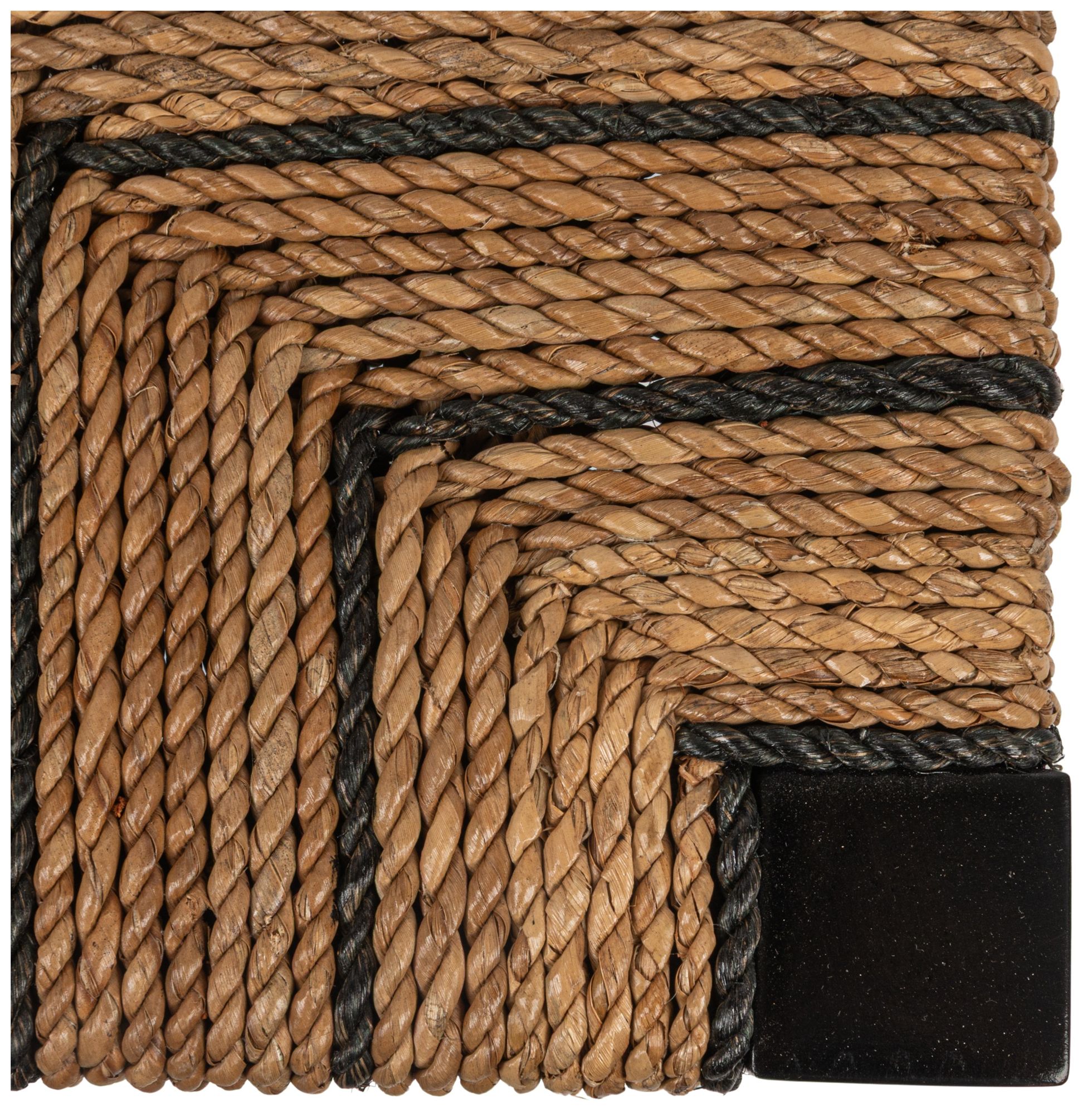 Willowbrook Solid Wood and Rope Dining Chair, Black Set of 2