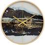 Willowra Black and Gold 14 1/2" Round Wall Clock