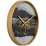 Willowra Black and Gold 14 1/2" Round Wall Clock