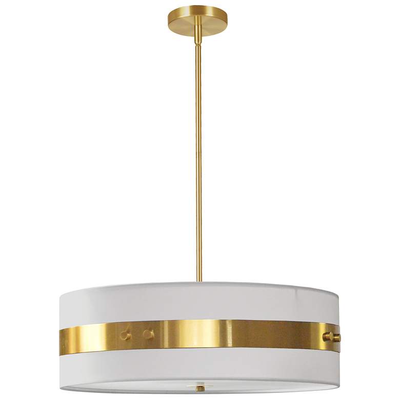 Image 1 Willshire 22" Wide 4 Light Aged Brass Pendant