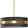 Willshire 22"W Aged Brass Pendant Light w/ Black Drum Shade