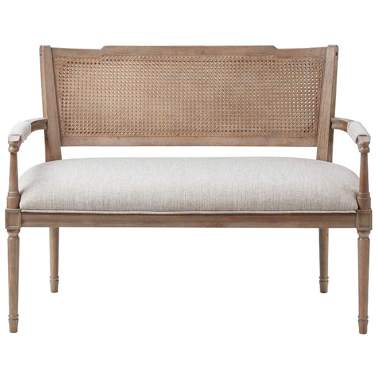 Image 2 Willshire 47 1/4" Wide Beige and Natural Rattan Settee
