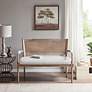 3_Willshire 47 1/4" Wide Beige and Natural Rattan Settee more views