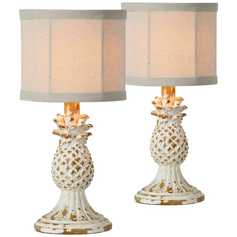 Image 1 Willy Antique White 14 inch High Accent Table Lamps Set of 2