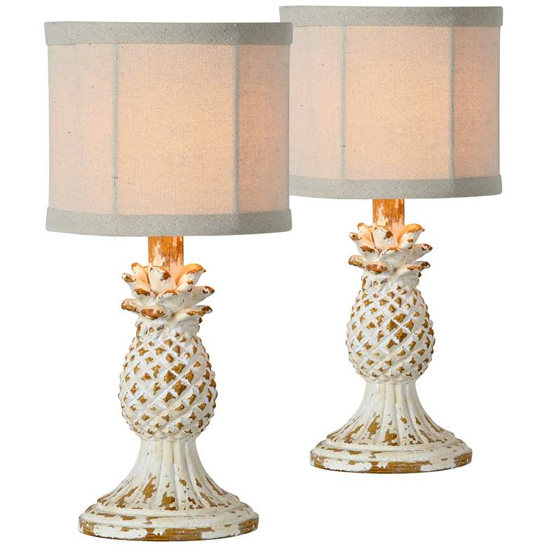 Image 1 Willy Antique White 14" High Accent Table Lamps Set of 2