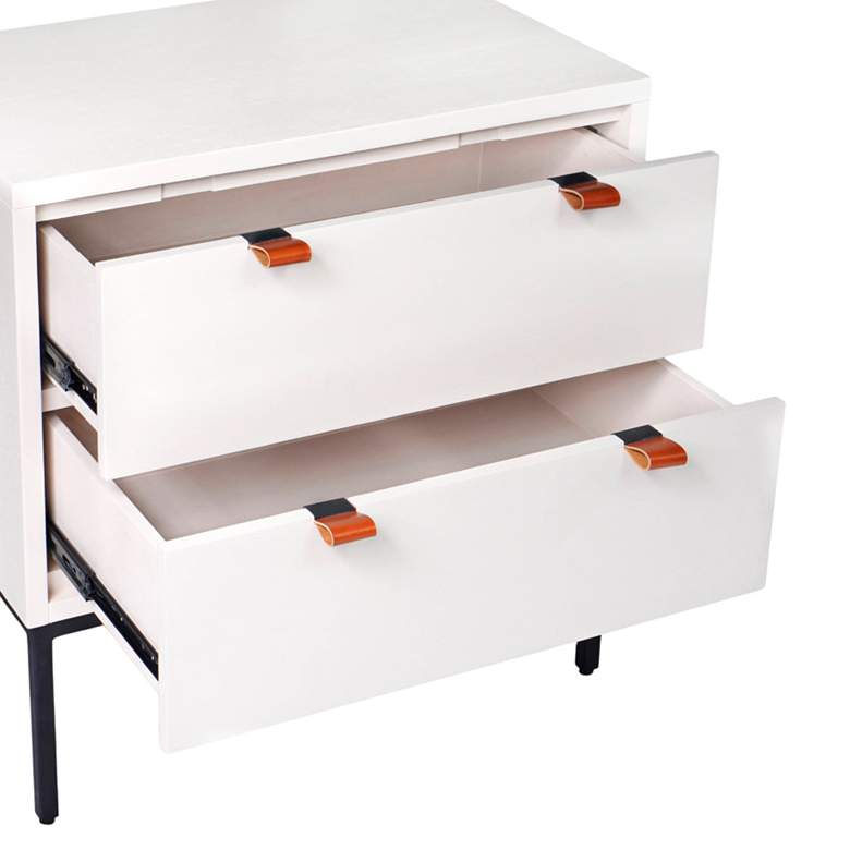 Image 2 Wilma 24" Wide White Wood 2-Drawer Nightstand more views