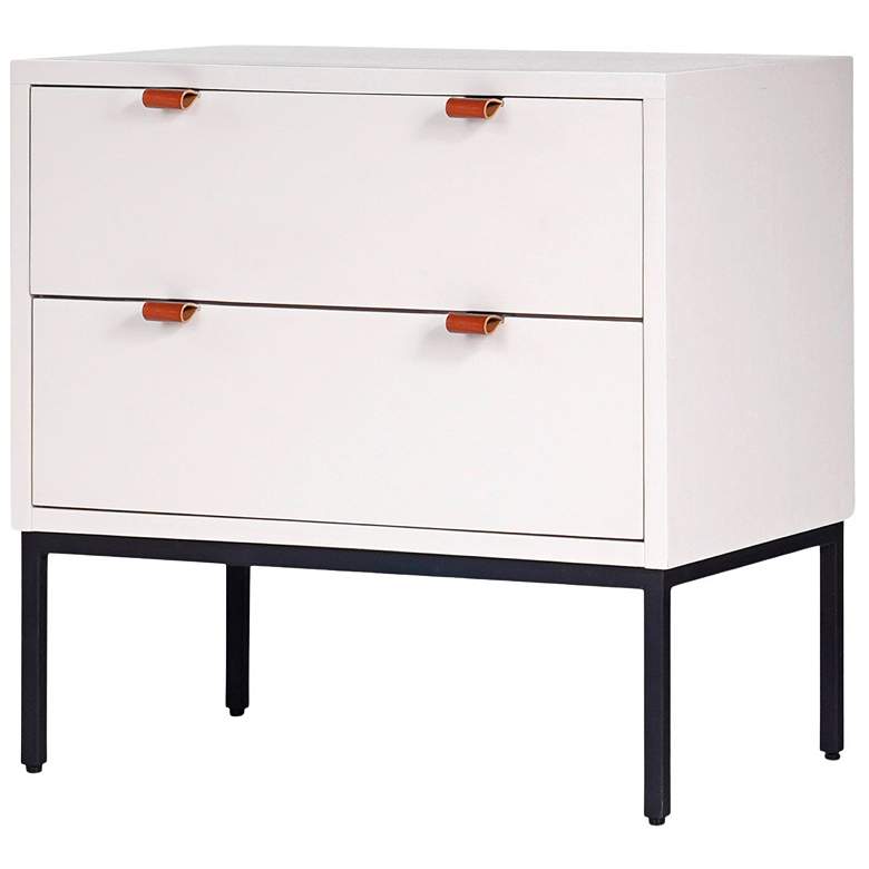Image 3 Wilma 24" Wide White Wood 2-Drawer Nightstand more views