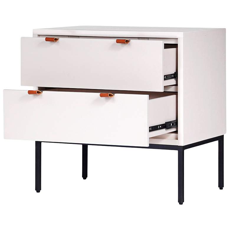 Image 4 Wilma 24" Wide White Wood 2-Drawer Nightstand more views