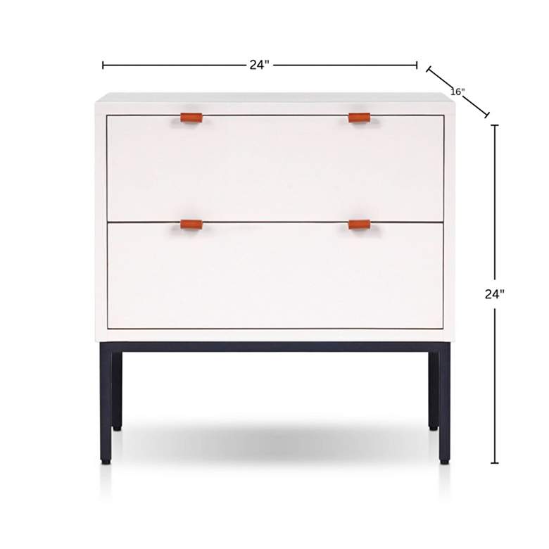 Image 5 Wilma 24" Wide White Wood 2-Drawer Nightstand more views