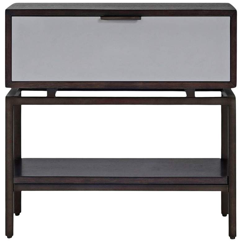 Image 1 Wilmar 24" Wide Expresso and Cement Gray 1-Drawer Nightstand