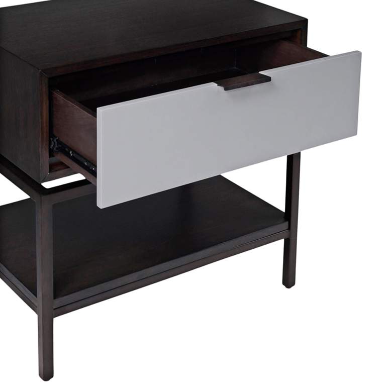 Image 2 Wilmar 24" Wide Expresso and Cement Gray 1-Drawer Nightstand more views