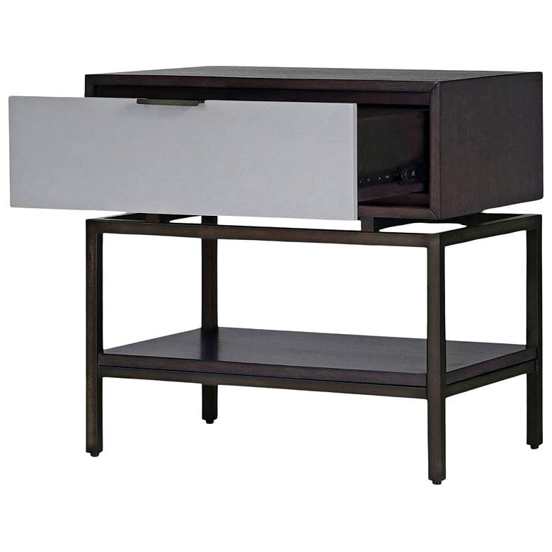 Image 3 Wilmar 24" Wide Expresso and Cement Gray 1-Drawer Nightstand more views
