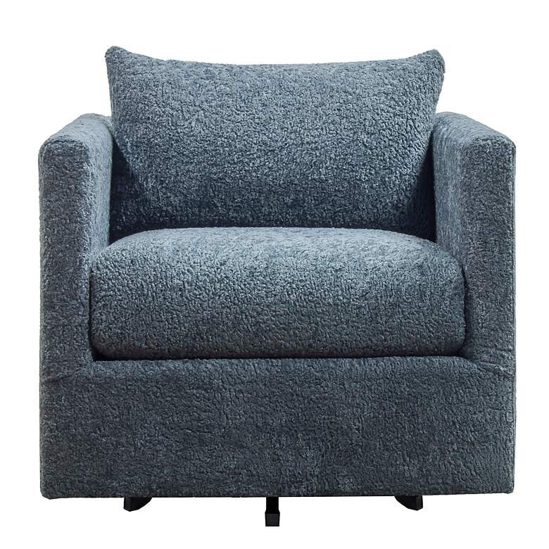 Image 2 Wilmer Swivel Chair - Aries Charcoal Plush Fabric more views